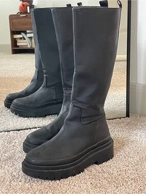Black Women's Knee-High Winter & Rain Boots